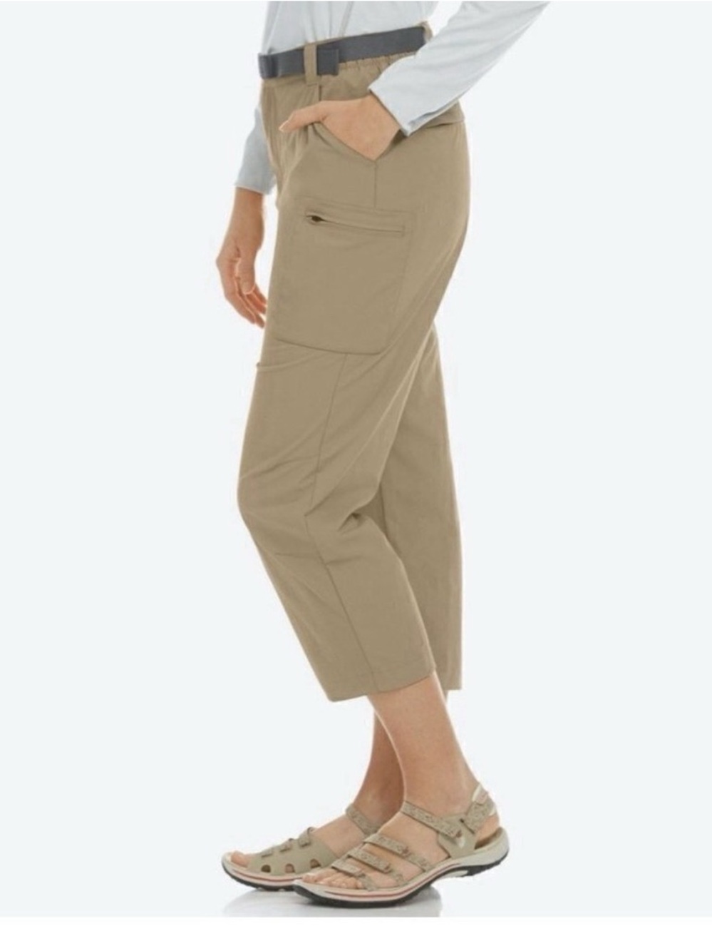 L.L.Bean Tropicwear Khaki UPF 50+ Hiking Capri Pants